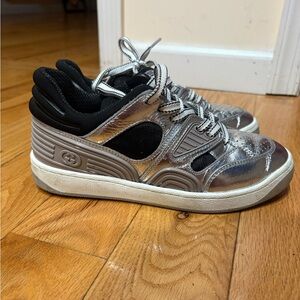 GUCCI Silver and Black Sneakers